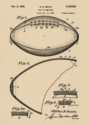 Football Patent 1938