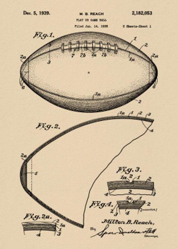 Football Patent 1938