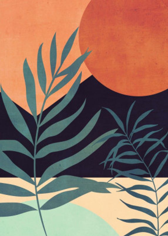 Abstract Art Tropical Leaves