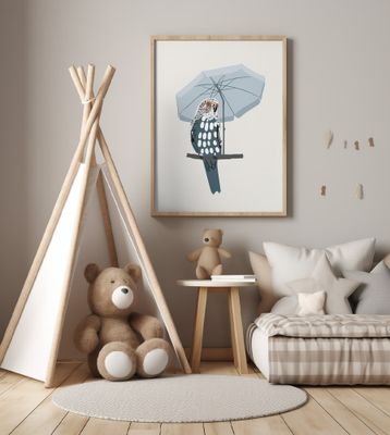 budgie on vacation blue 1