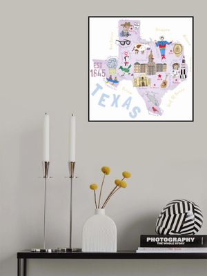 The Southern State of Texas by Map Artist Carla Daly