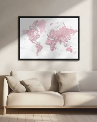 etailed world map with cities, Melit