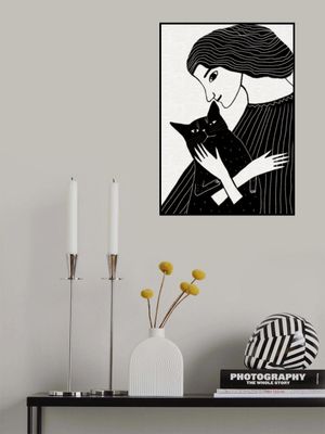 Cat Lady with Black Cat