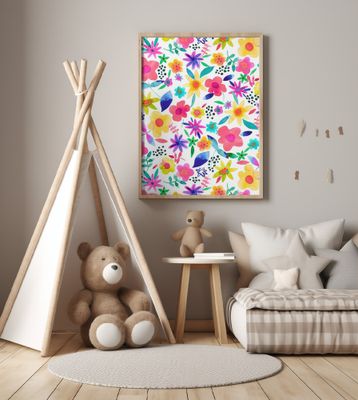 Summer Colorful Naive Floral