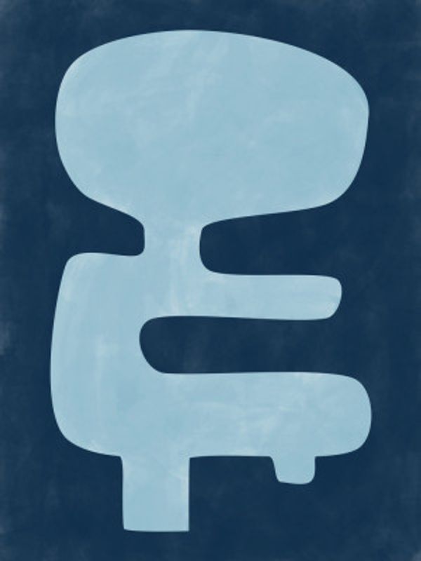Blue Silhouette Form