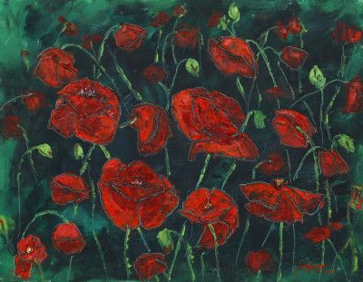 poppy oil on canvas