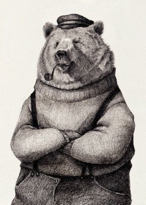 Bear In Vintage Attire