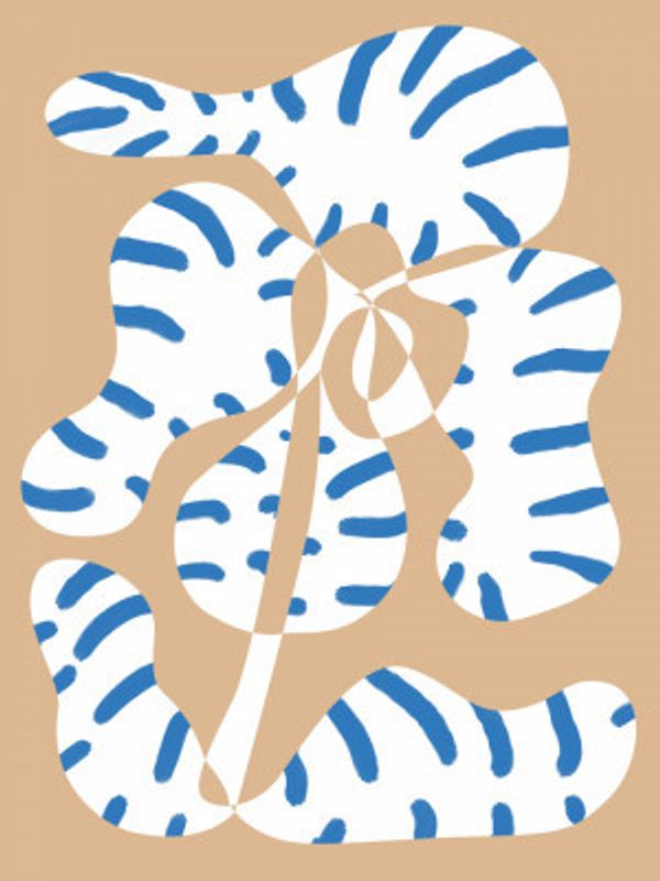 Abstract Shapes Flower Tiger print