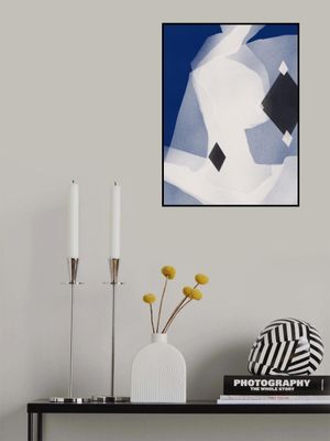 Blue Black and White Abstract