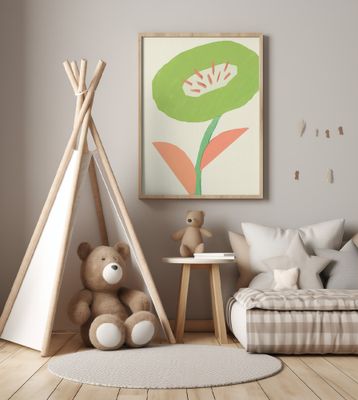 Minimalist Green Flower