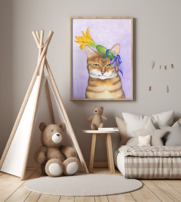 Jasper Cat and Courgette Hat