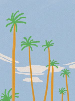 Palm Trees Against A Clear Blue sky
