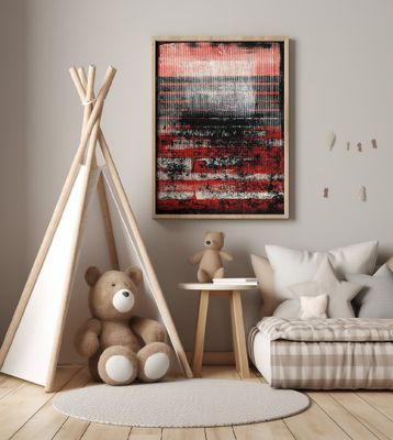 Monochromatic Lines Abstract Artwork