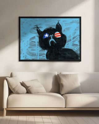 Black USA Cat