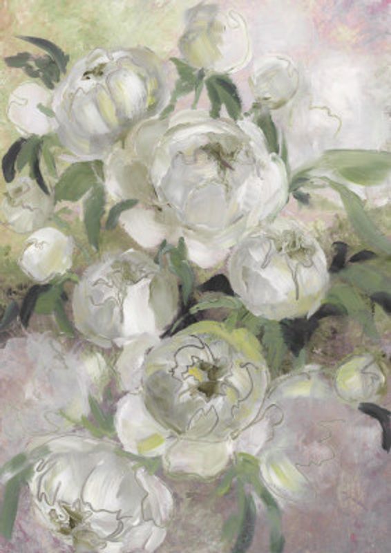 Sady painterly florals in green