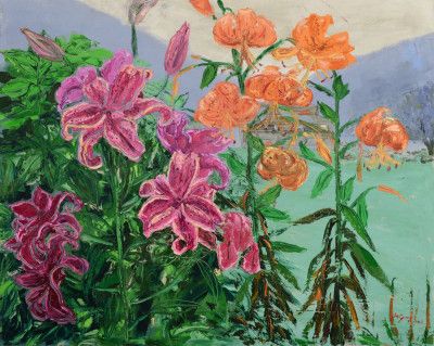 Lush Pink And Orange Lilies