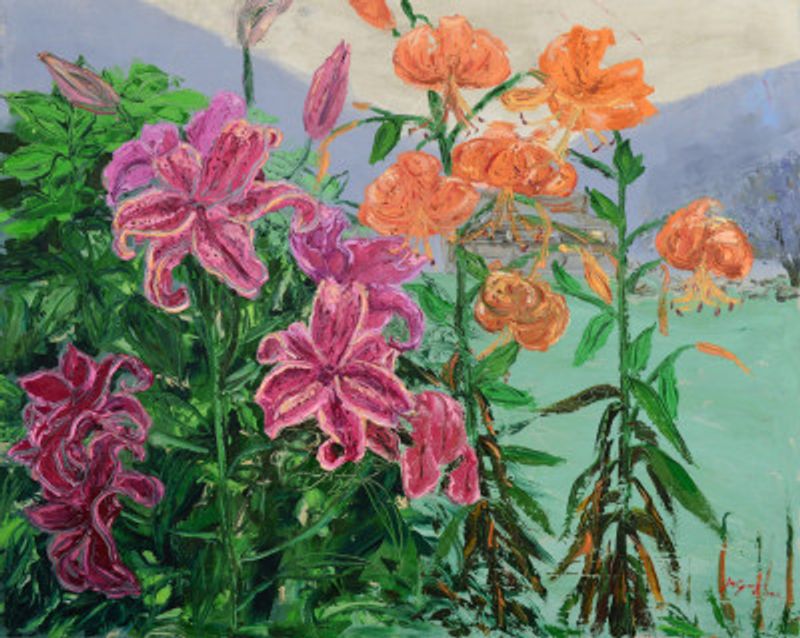 Lush Pink And Orange Lilies