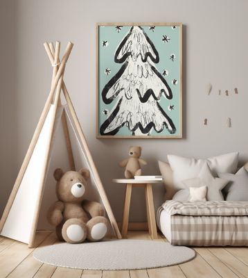 Christmas Tree And Snow