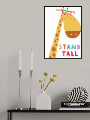 Stand Tall! Cute Giraffe with Colorful Glasses by Artist Carla Daly