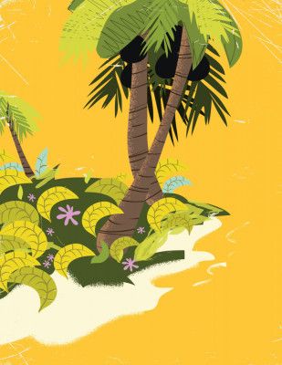 Vintage Tropical Landscape