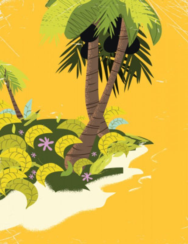 Vintage Tropical Landscape