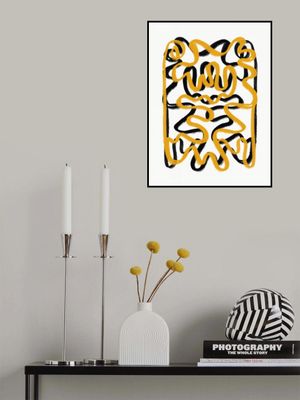 Line Art In Yellow And Black