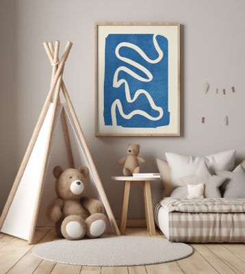 Geometric Abstract Minimal Blue