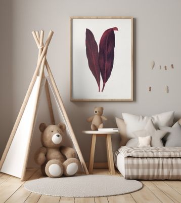 Pink Dracaena Ferrea Leaf Illustration