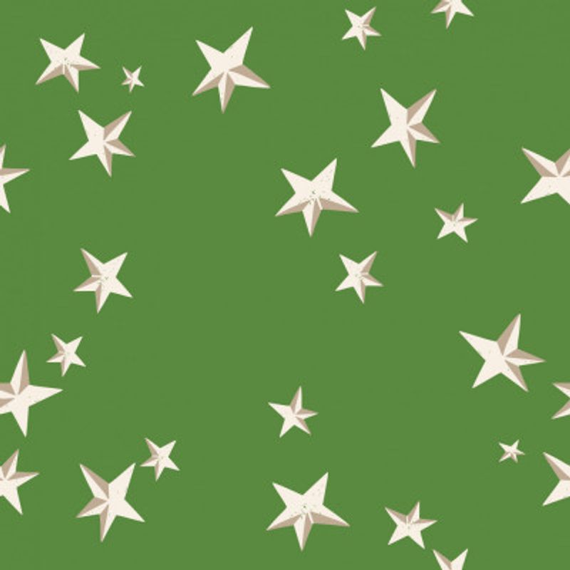 Festive winter stars  fir green pattern