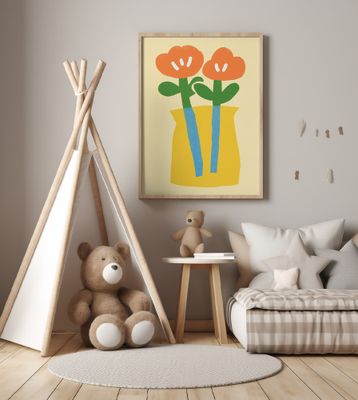 Two Stylized Orange Flowers