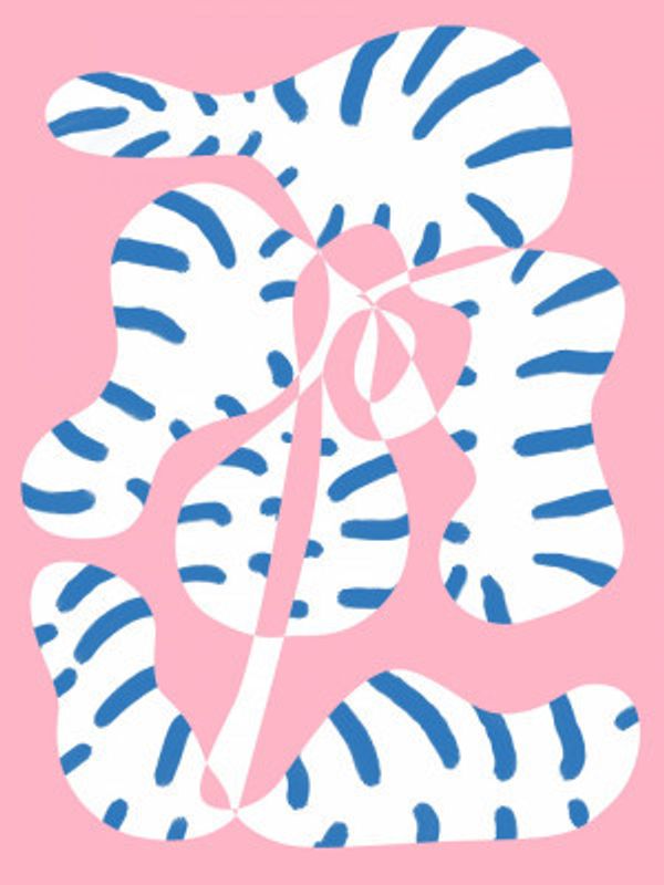 Abstract Shapes Flower Tiger print