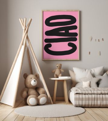 Bold Black Typography on Pink