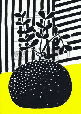 Minimalist leaves in a ball vase