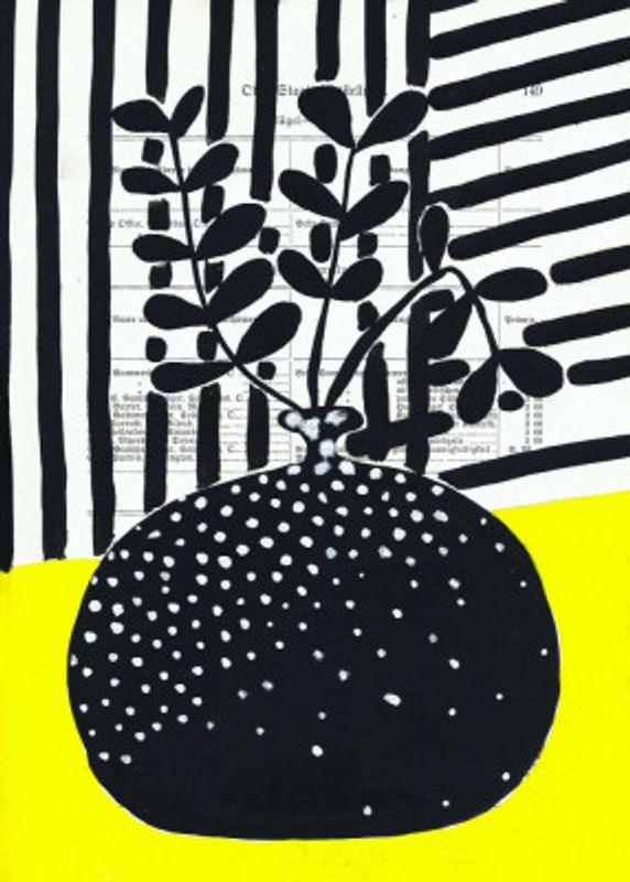 Minimalist leaves in a ball vase