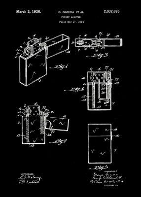 Pocket Lighter Patent 1934