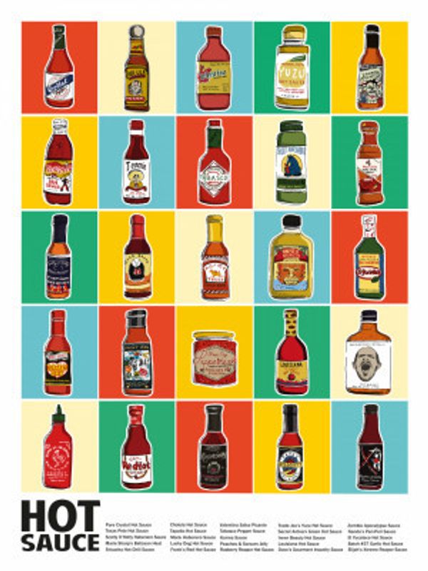 Hot Sauce Squares Standard Wall Art