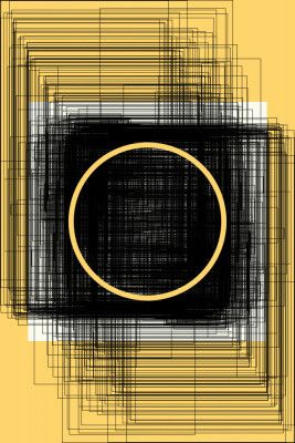 Yellow Circle and Black Lines