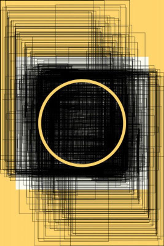 Yellow Circle and Black Lines
