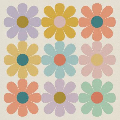 Nine Colorful Flowers