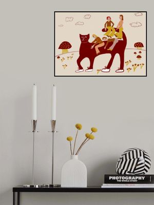 Giant cat with mushrooms