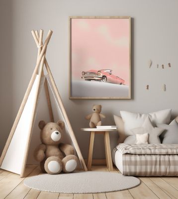 Pink Vintage Car