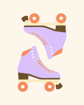 Lavender Retro Roller Skates