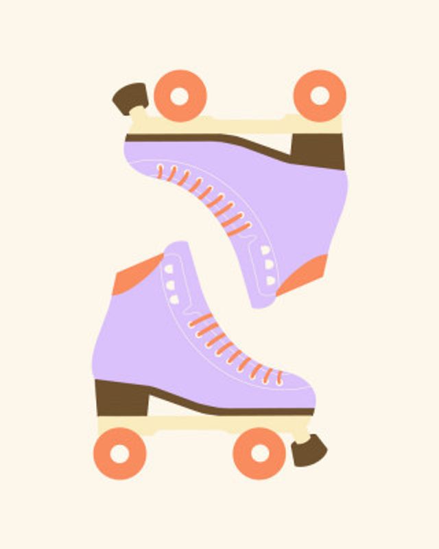 Lavender Retro Roller Skates