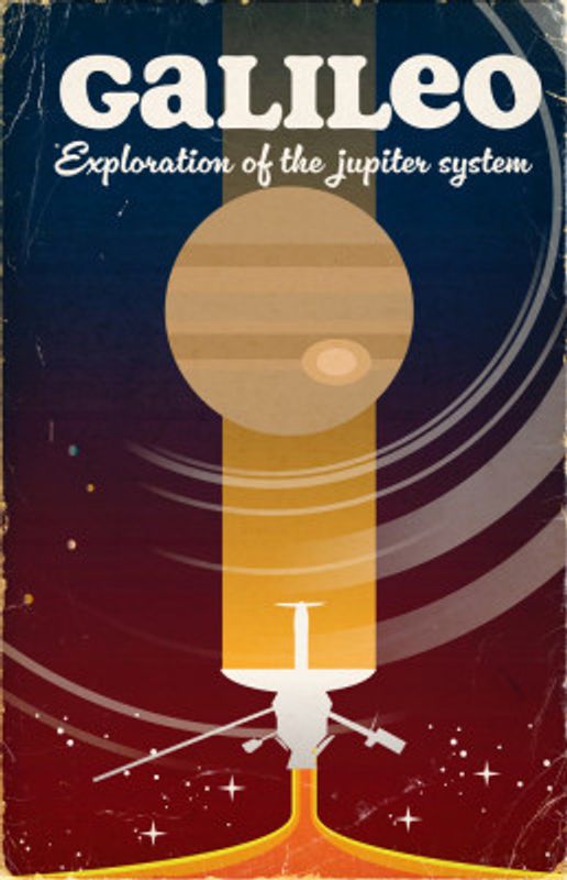 Galileo vintage space art