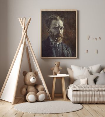 Vincent Van Gogh's Self Portrait With Pipe (1886)