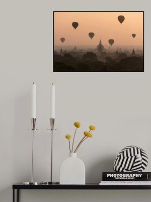 Bagan, balloons flying over ancient temples