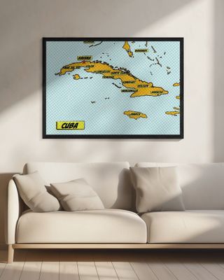 Cuba Comic Book Pop Art Map