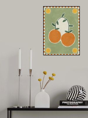 Orange Fruit On Green Background