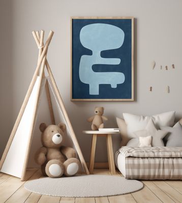 Blue Silhouette Form