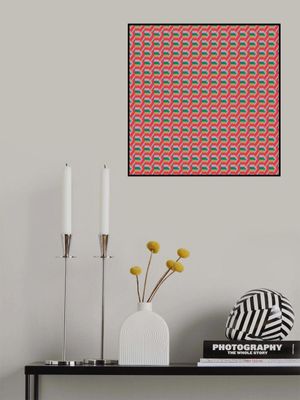 Geometric Pattern with Red and Green